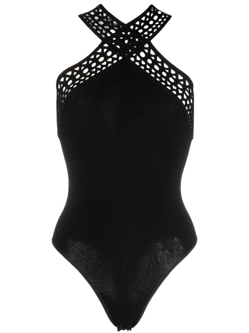 Black Vienne Halterneck Bodysuit