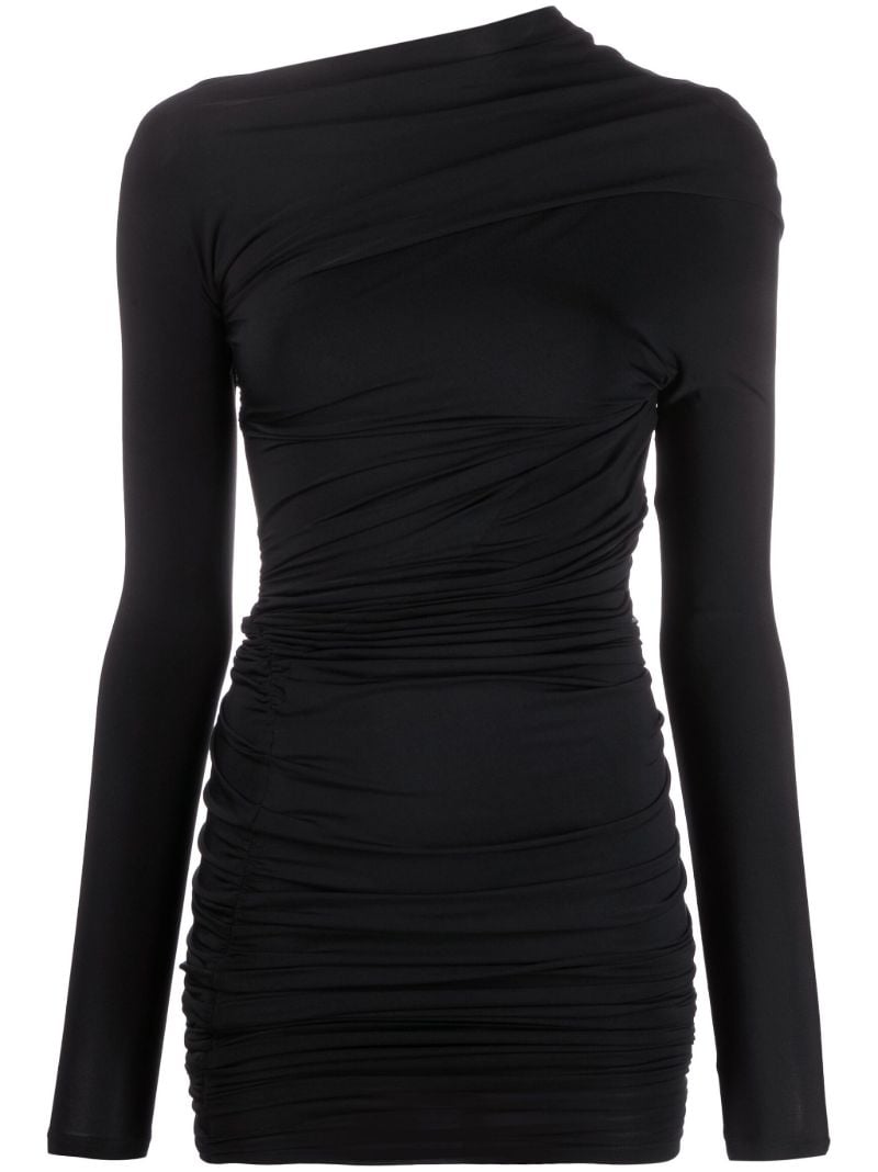 Black Ruched Mini Dress