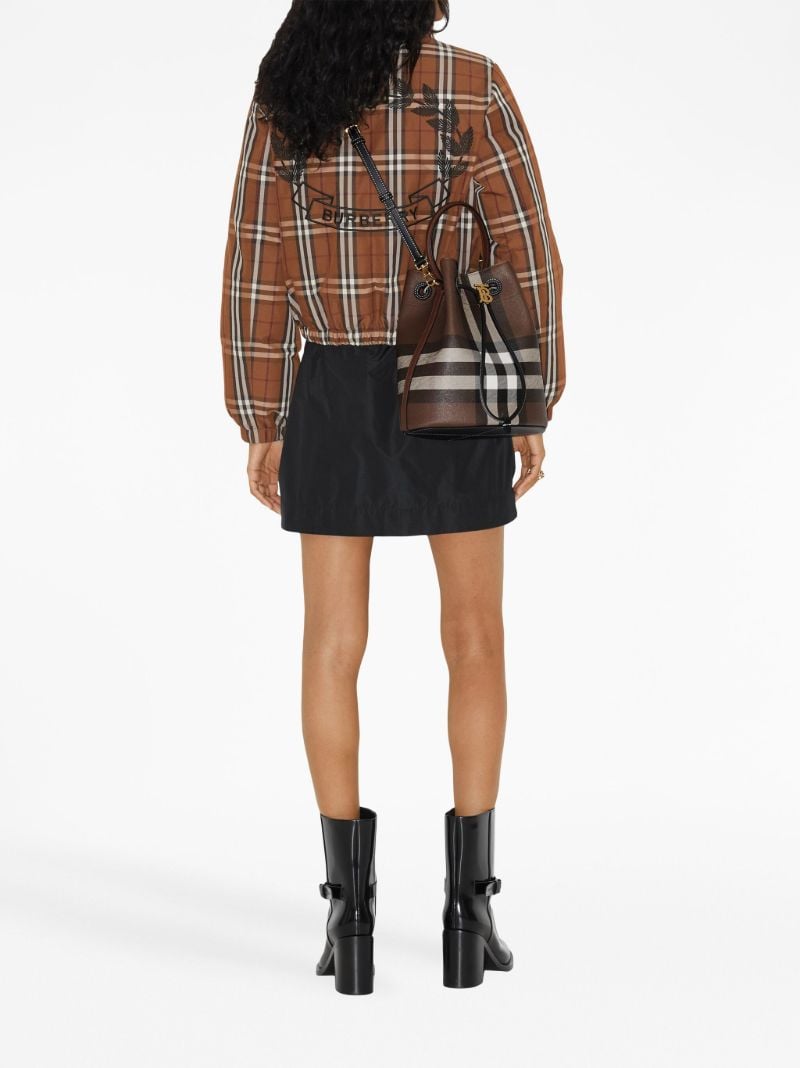 Brown Check-print Padded Jacket