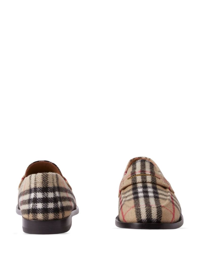 Neutral House Check Wool Loafers