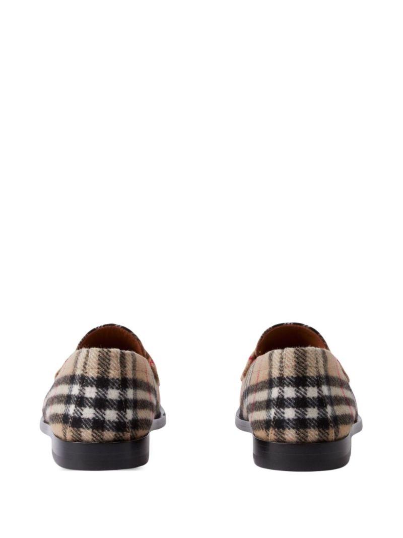 Neutral House Check Wool Loafers