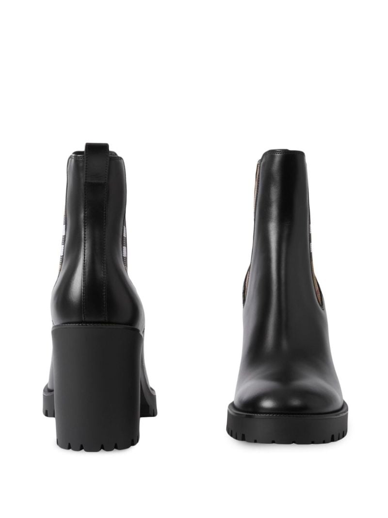 Black Check Panel 70 Leather Ankle Boots