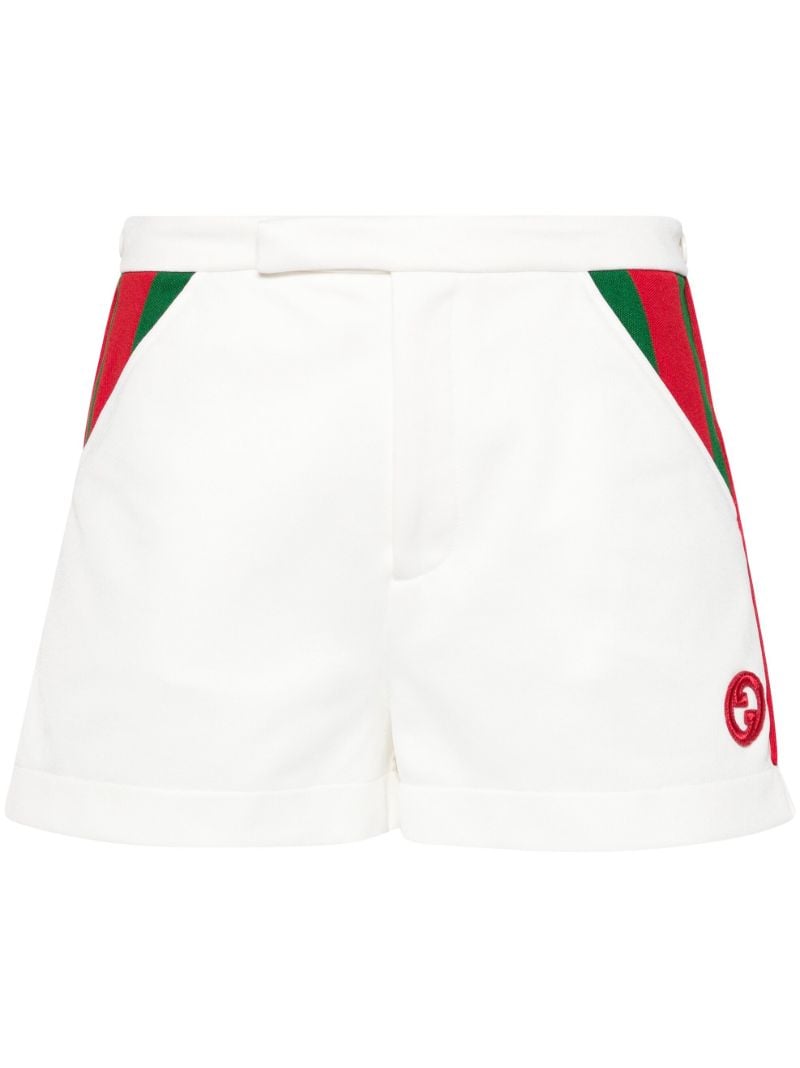 White Web-stripe Jersey Shorts