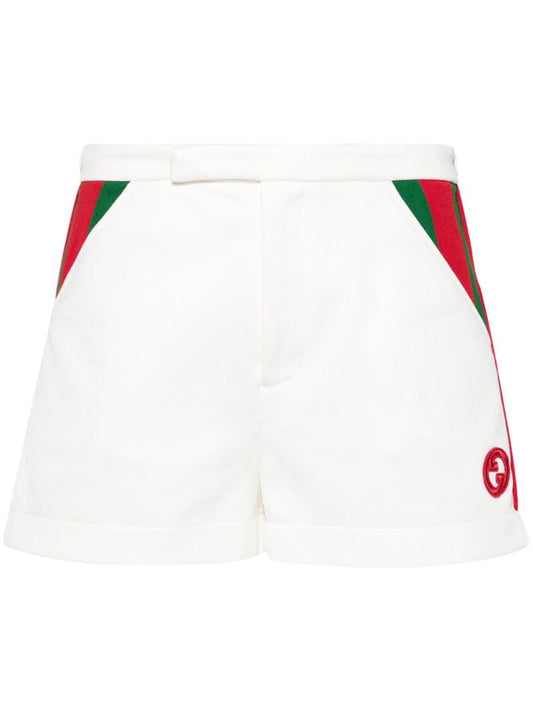 White Web-stripe Jersey Shorts