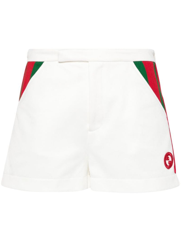 White Web-stripe Jersey Shorts