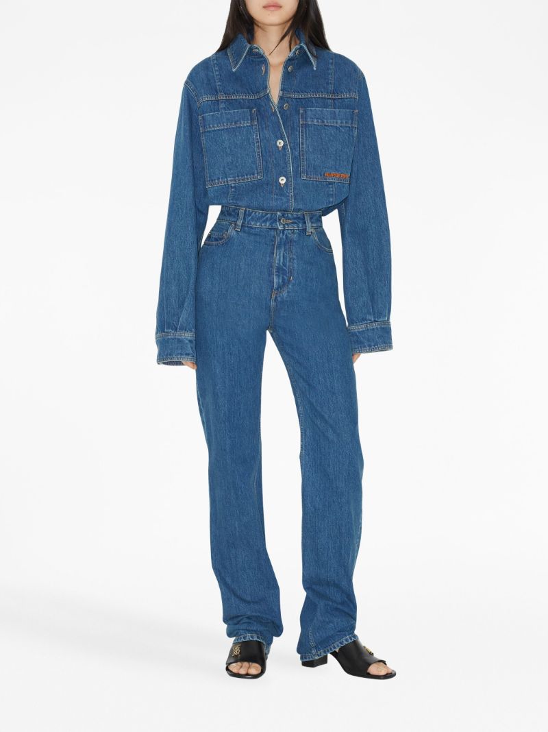 Blue Logo-embroidered Denim Overshirt