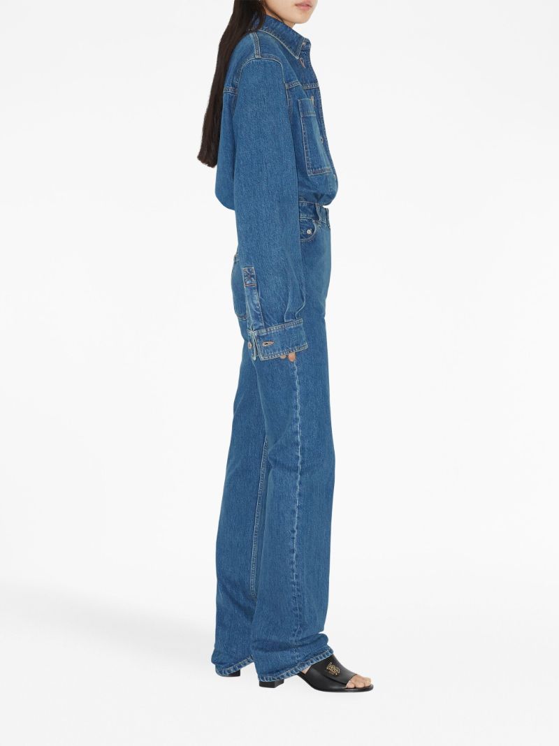 Blue Logo-embroidered Denim Overshirt