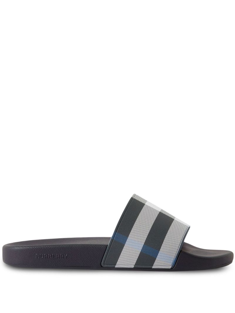 Black Check-print Slides