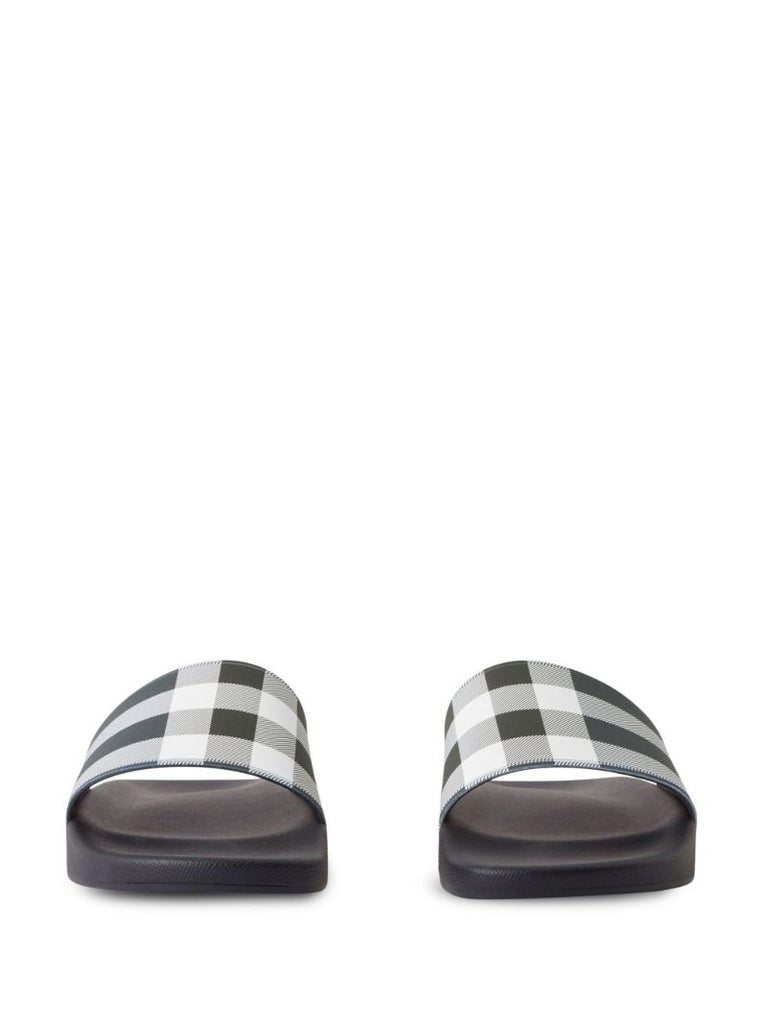 Black Check-print Slides