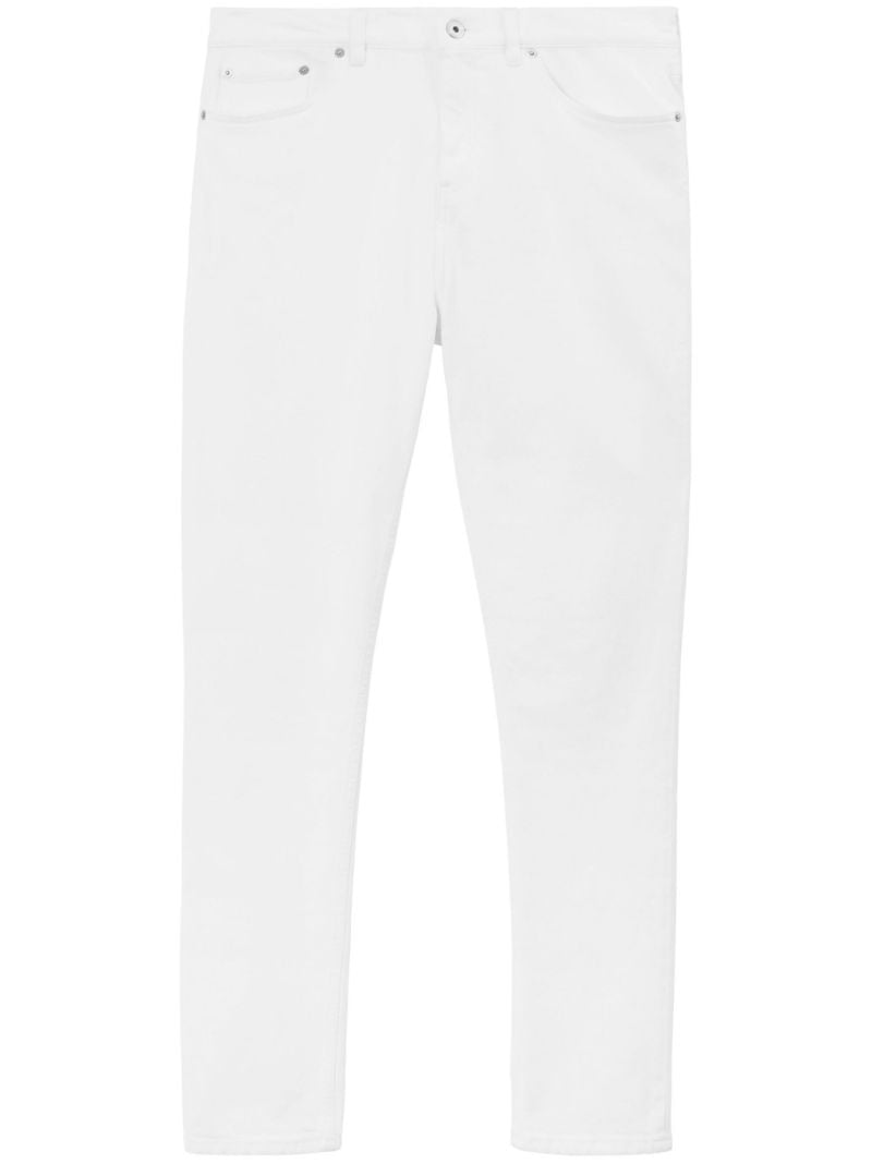 White Slim-cut Cotton Jeans