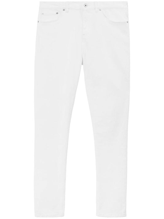 White Slim-cut Cotton Jeans