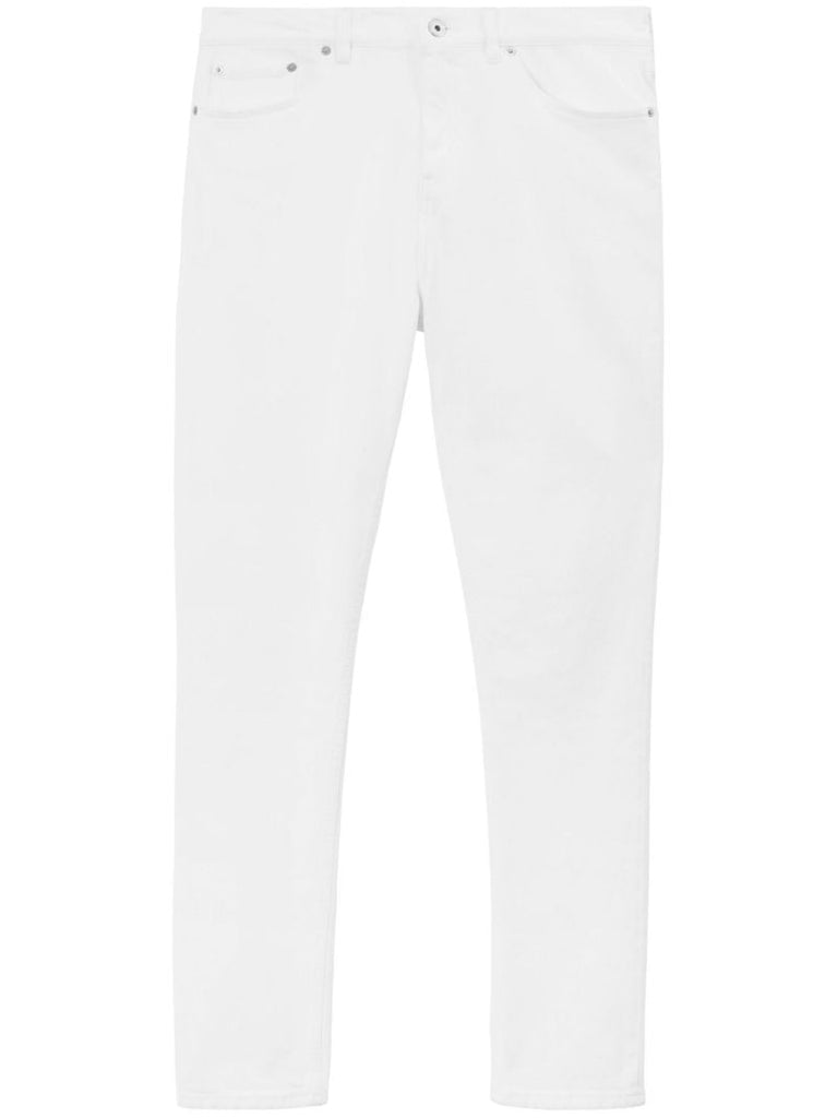 White Slim-cut Cotton Jeans