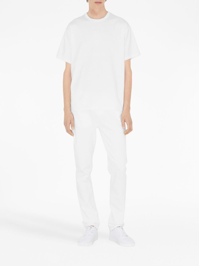 White Slim-cut Cotton Jeans