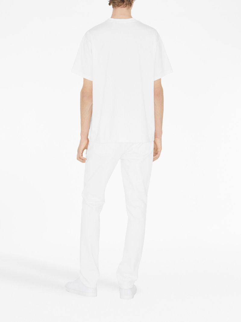 White Slim-cut Cotton Jeans
