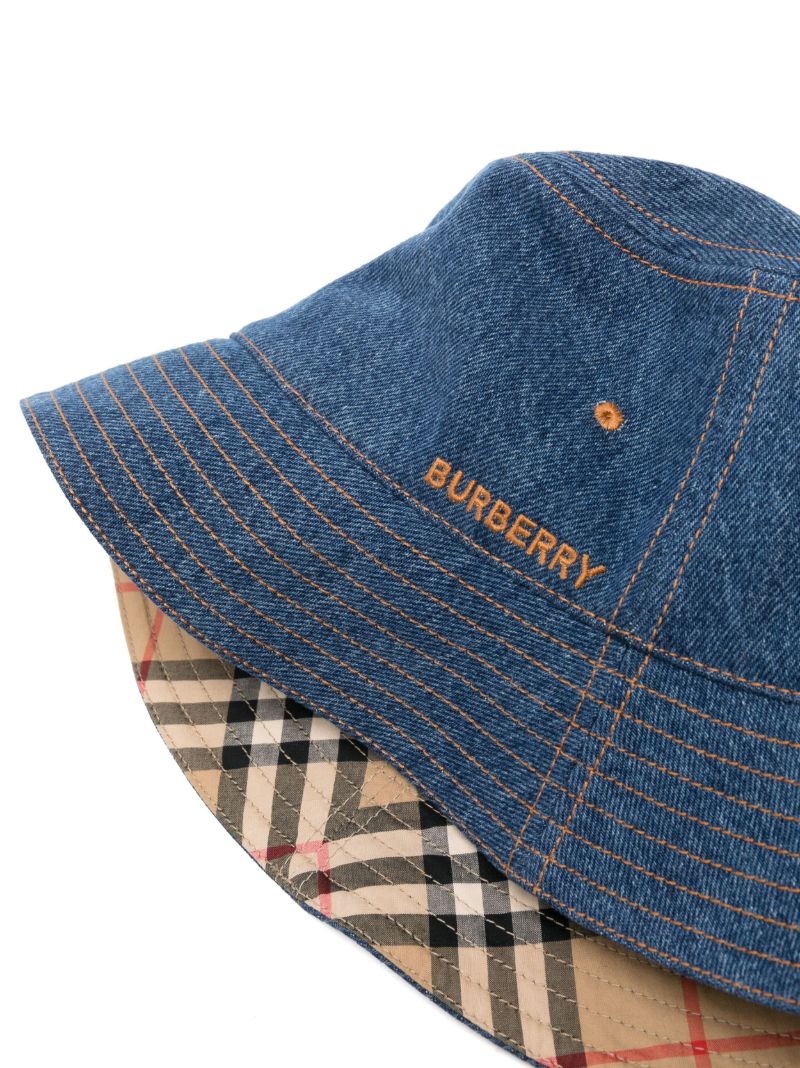 Blue Embroidered Logo Bucket Hat