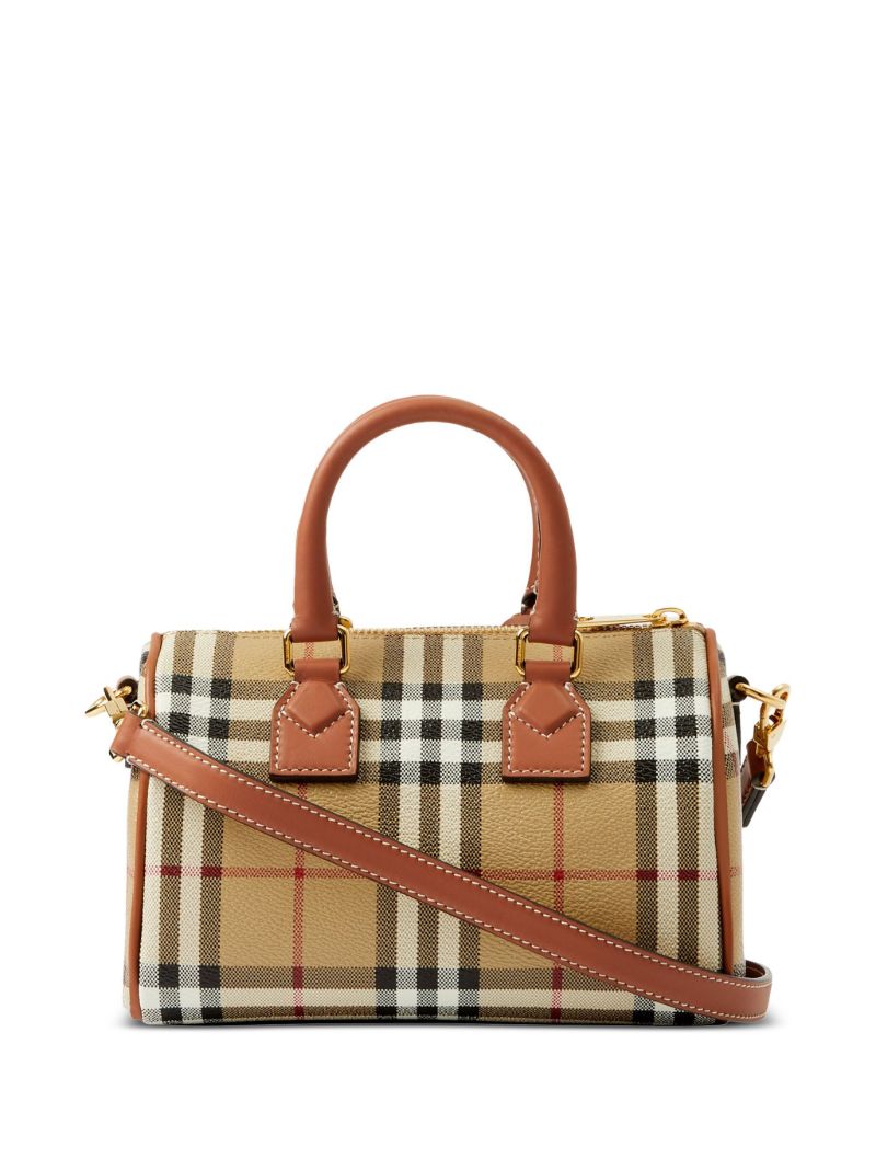 Beige Check Mini Bowling Bag