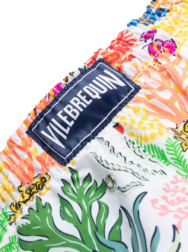 White Okoa Sea Print Swim Shorts