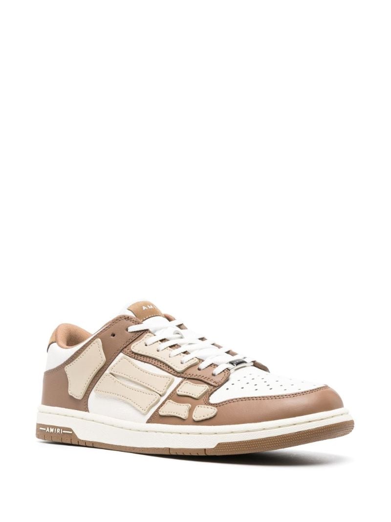 Neutral Skel Leather Panelled Sneakers