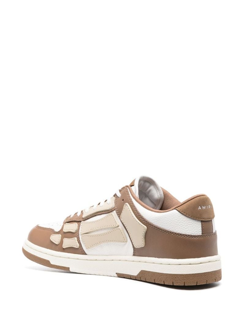 Neutral Skel Leather Panelled Sneakers