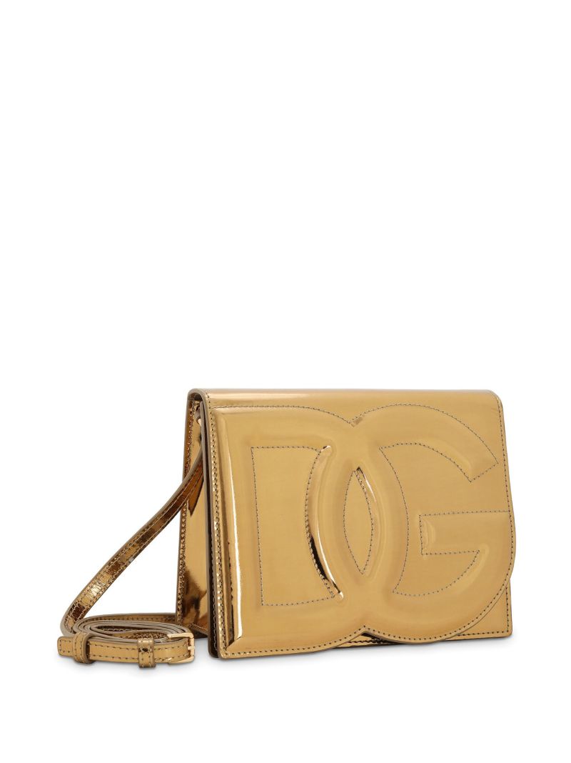 Gold-tone Logo-embossed Shoulder Bag