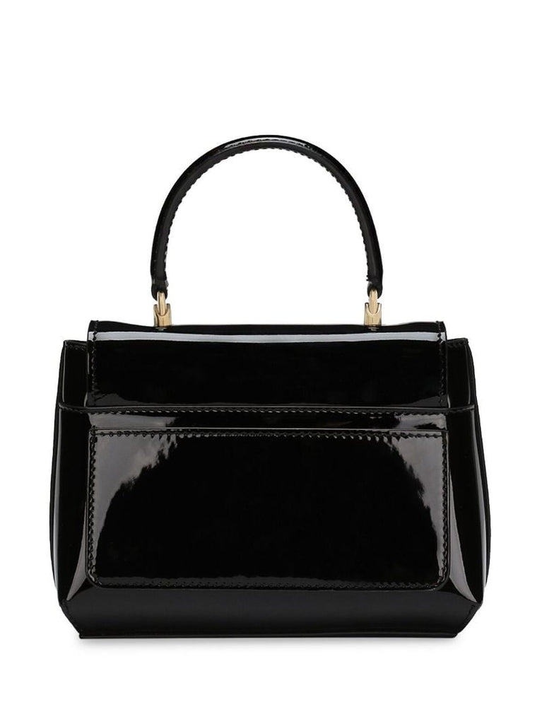 Black Logo-embossed Leather Bag