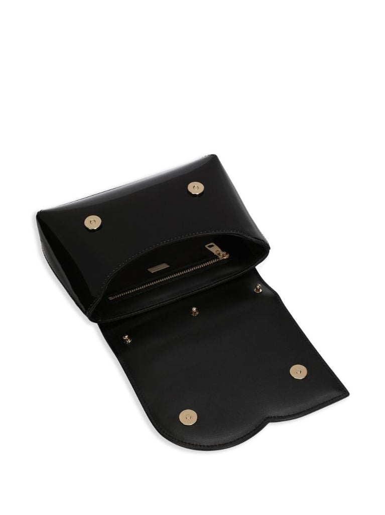 Black Logo-embossed Leather Bag