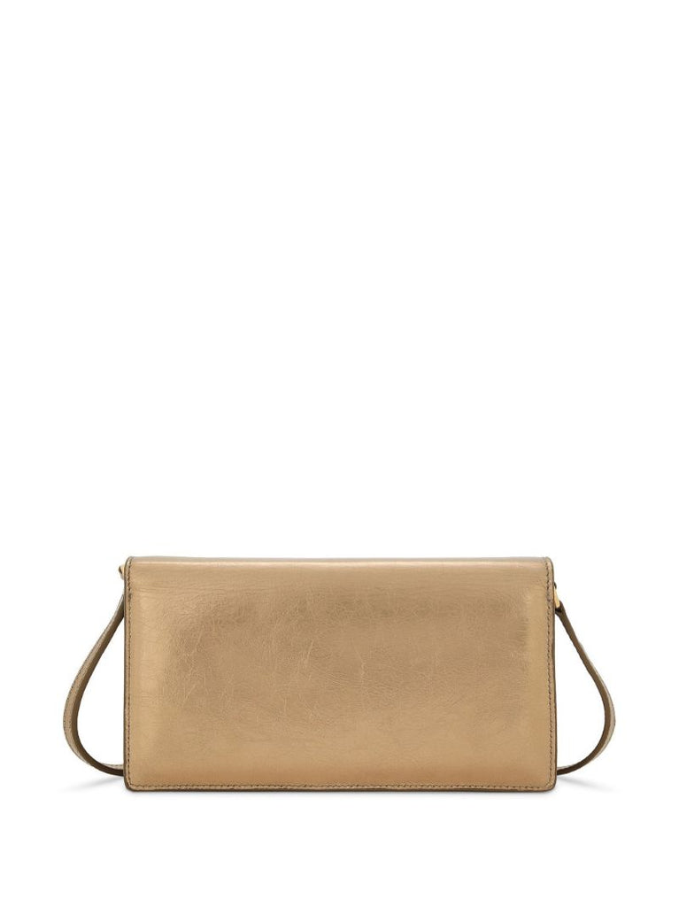 Gold-tone Logo-embossed Leather Wallet