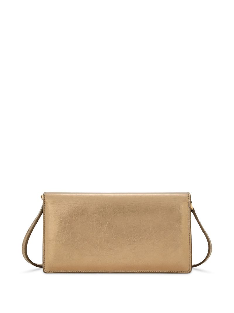 Gold-tone Logo-embossed Leather Wallet