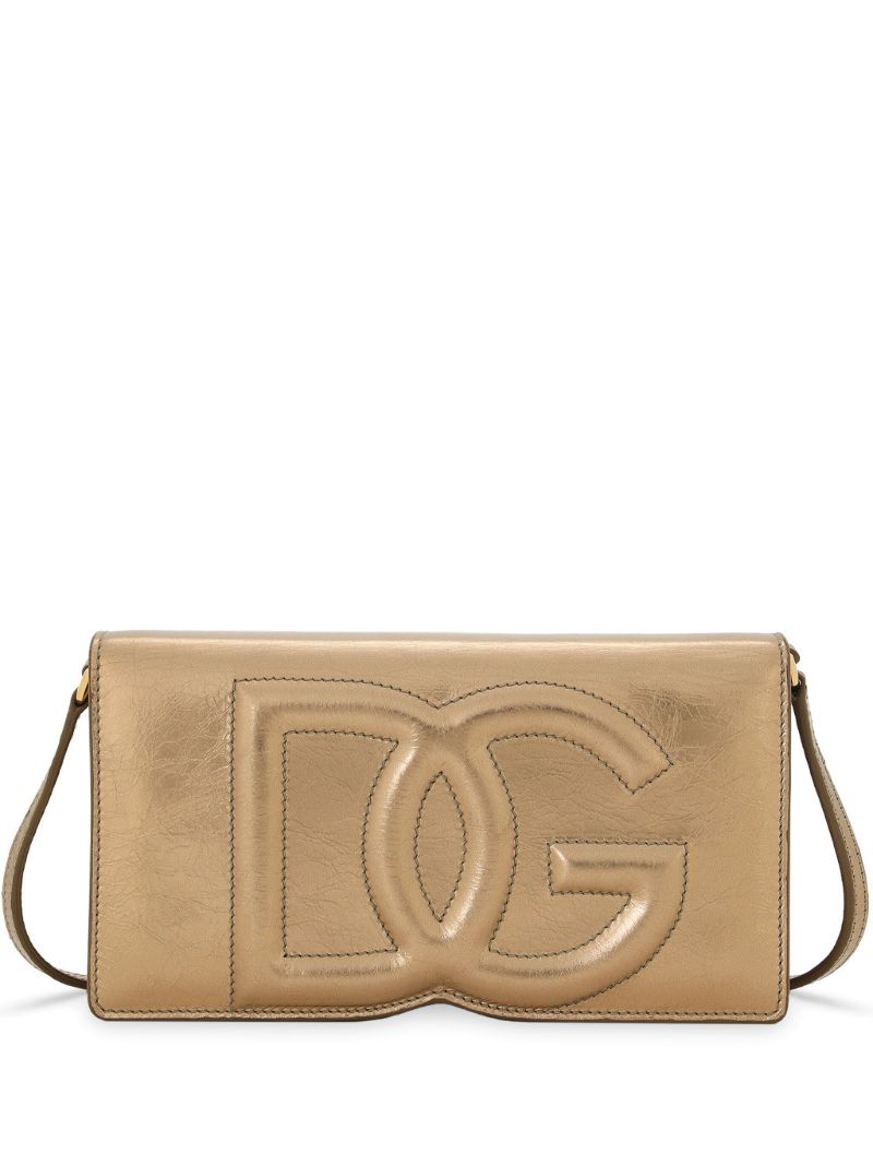 Gold-tone Logo-embossed Leather Wallet