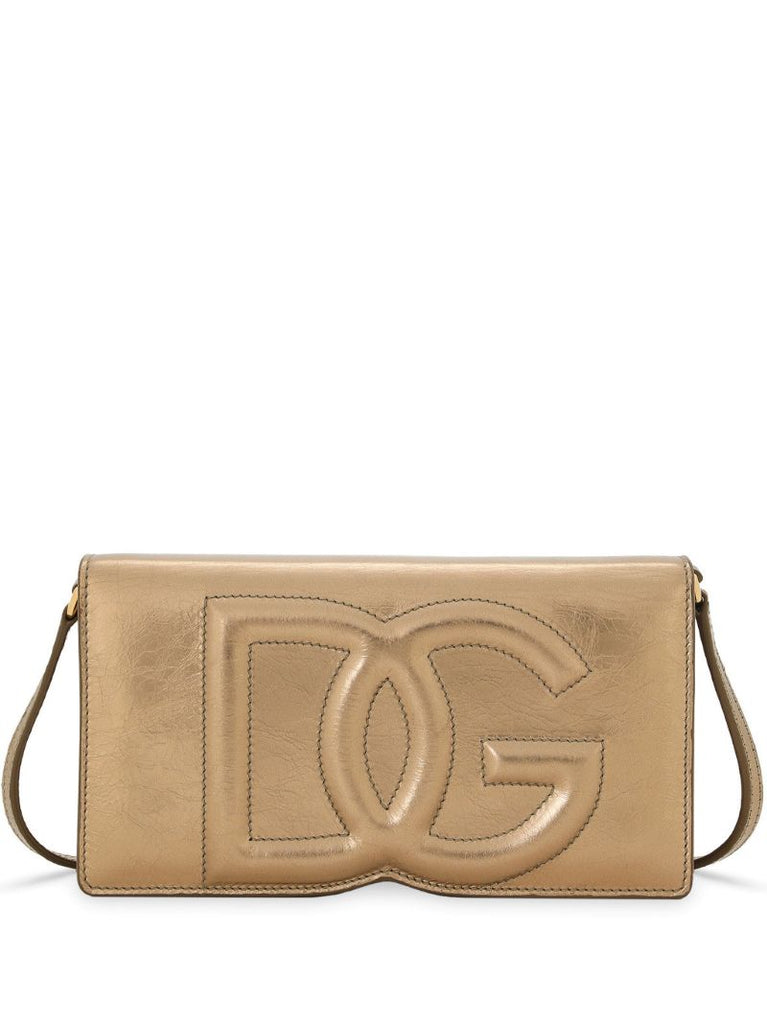 Gold-tone Logo-embossed Leather Wallet