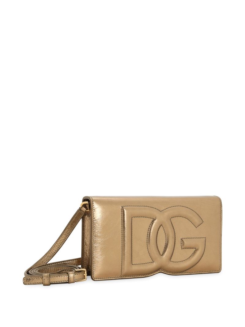 Gold-tone Logo-embossed Leather Wallet