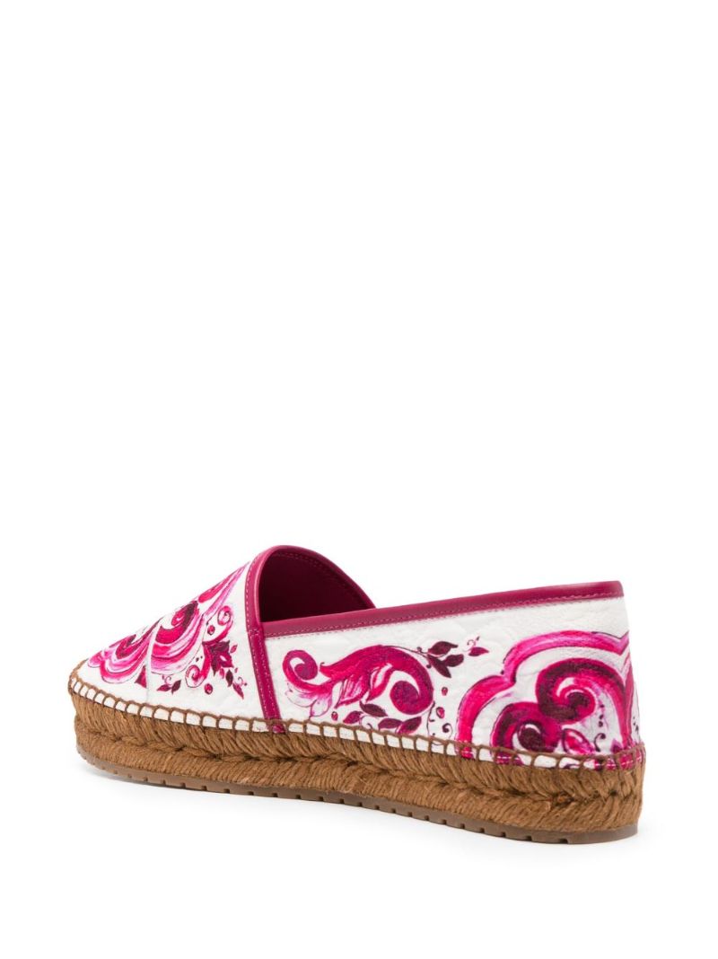 Pink Ceramic-print Brocade Espadrilles