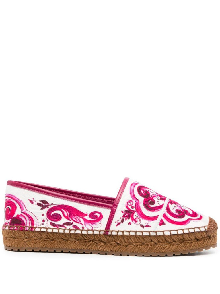 Pink Ceramic-print Brocade Espadrilles