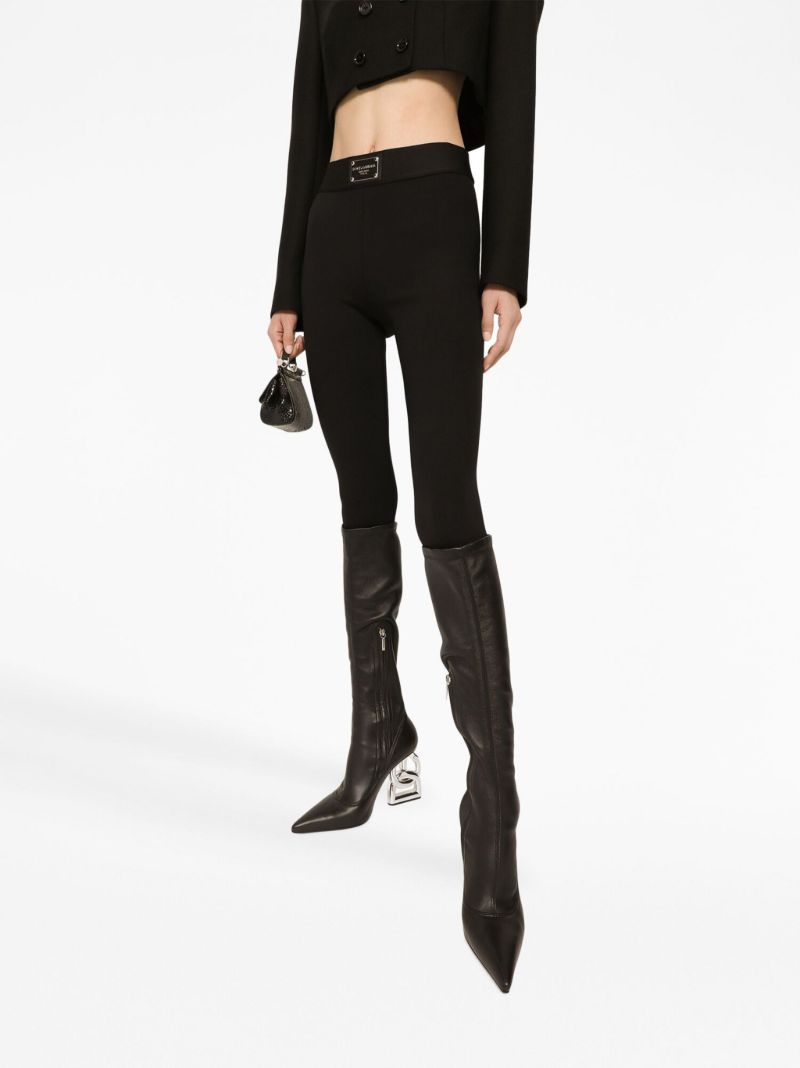 Black Logo Plaque Leggings