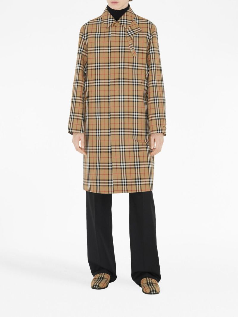 Neutral Check Wool Felt Loafers
