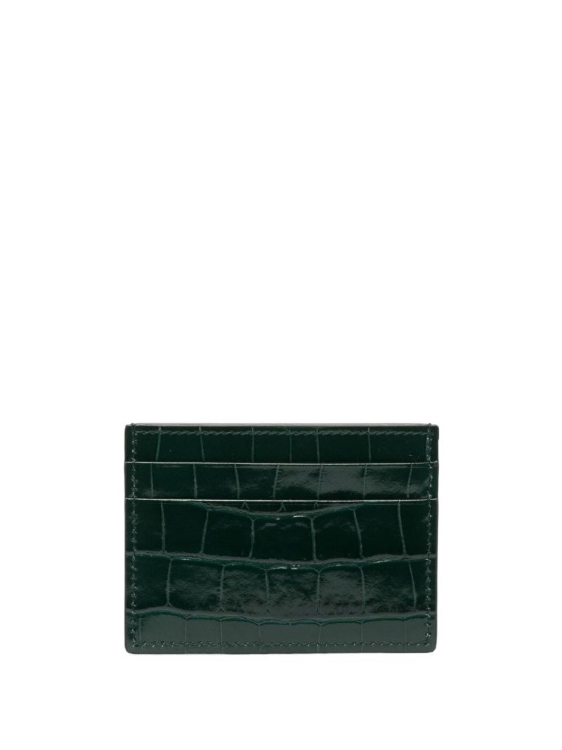 Green Mock-croc Leather Tb Card Holder