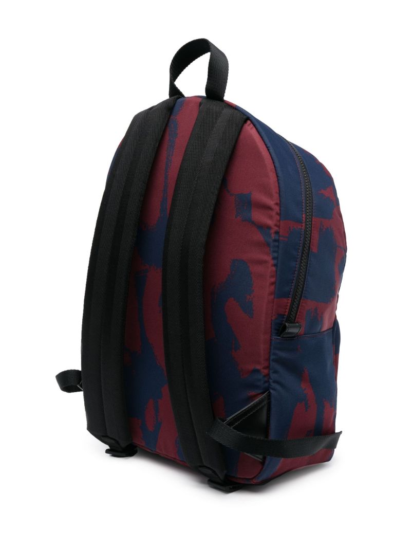 Blue Graffiti-print Logo Backpack
