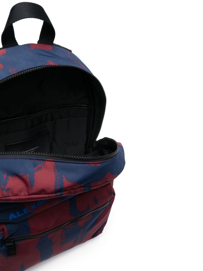 Blue Graffiti-print Logo Backpack
