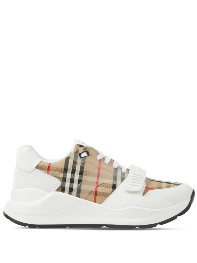 Neutral Check Low-top Leather Sneakers