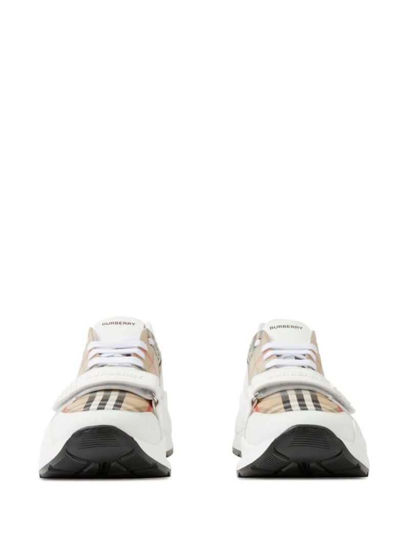 Neutral Check Low-top Leather Sneakers