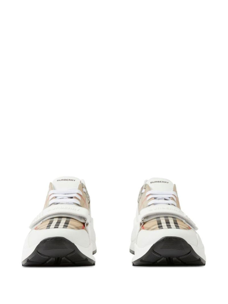 Neutral Check Low-top Leather Sneakers