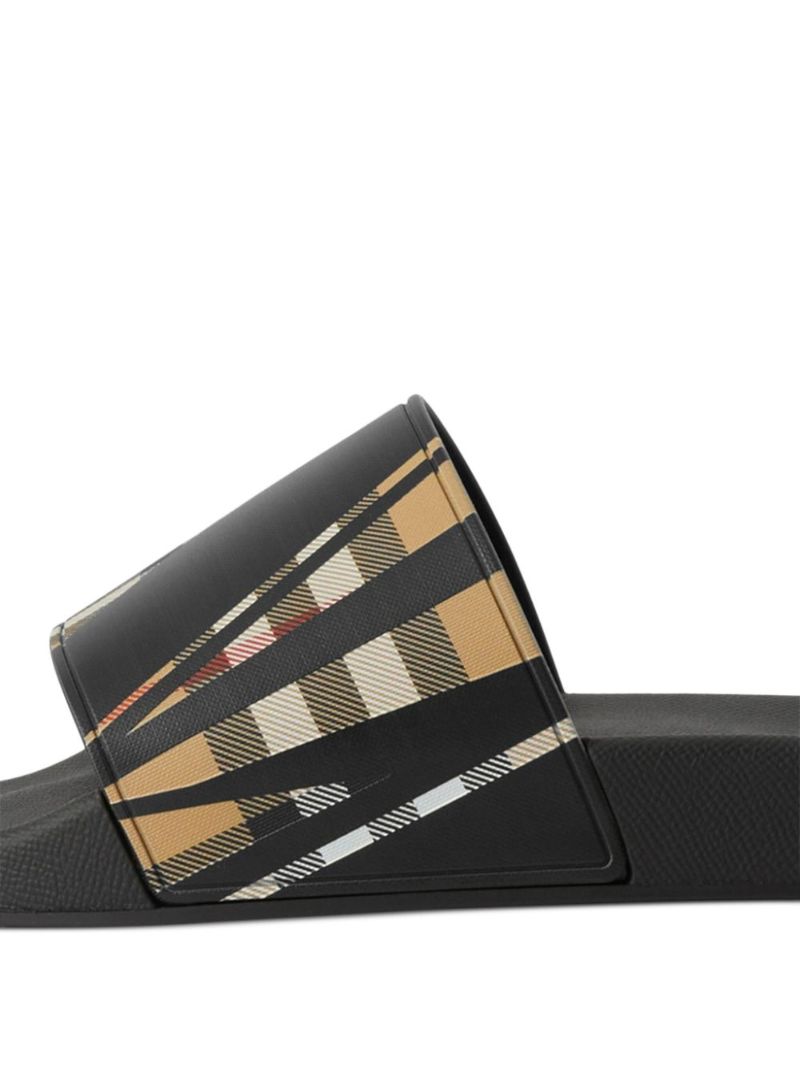 Black Sliced Check Print Slides