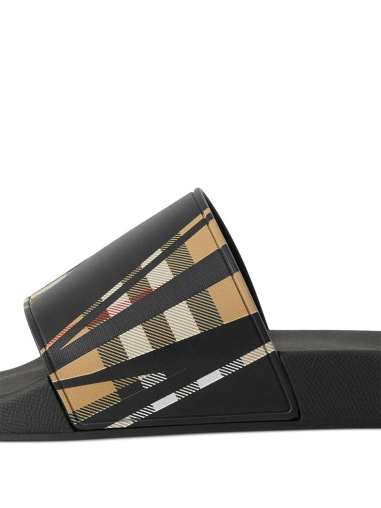 Black Sliced Check Print Slides