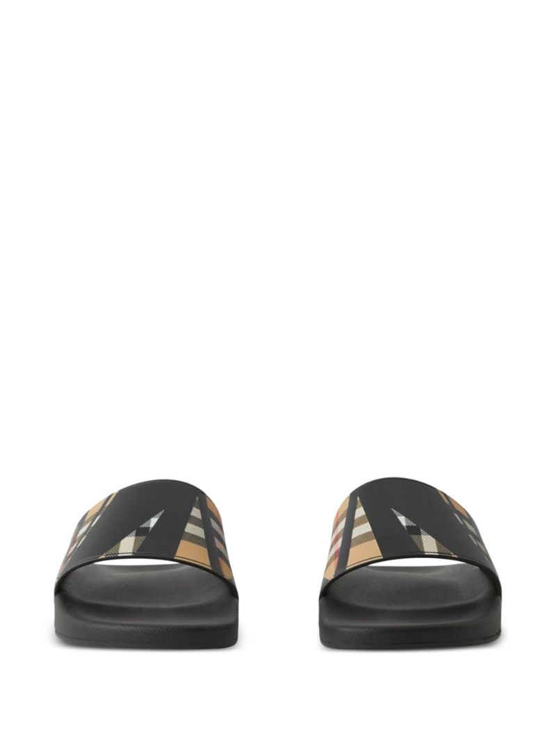 Black Sliced Check Print Slides