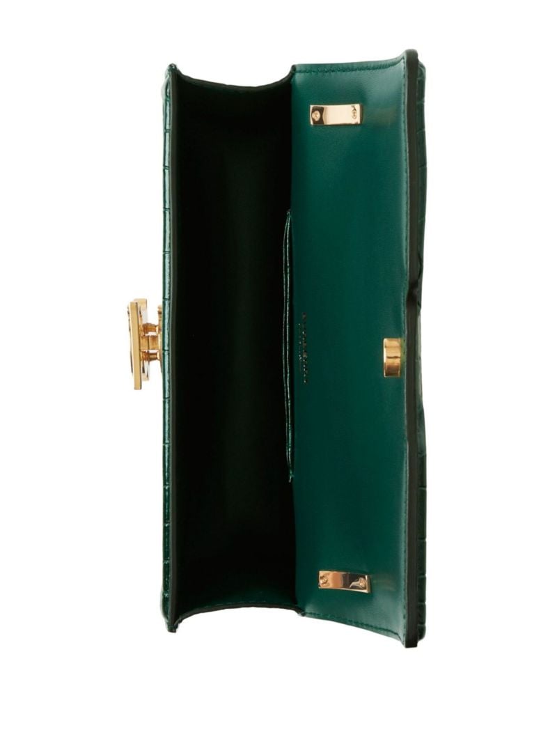 Green Mini Tb Crocodile-effect Crossbody Bag