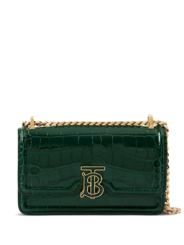 Green Mini Tb Crocodile-effect Crossbody Bag
