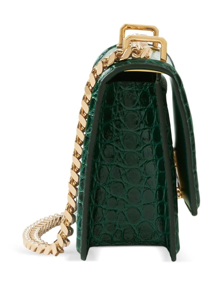 Green Mini Tb Crocodile-effect Crossbody Bag