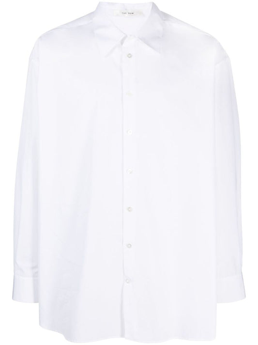 White Point-collar Cotton Shirt