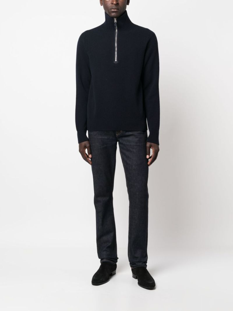 Blue Half-zip Sweater