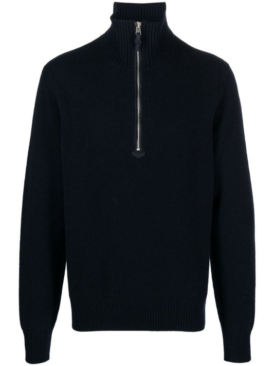 Blue Half-zip Sweater